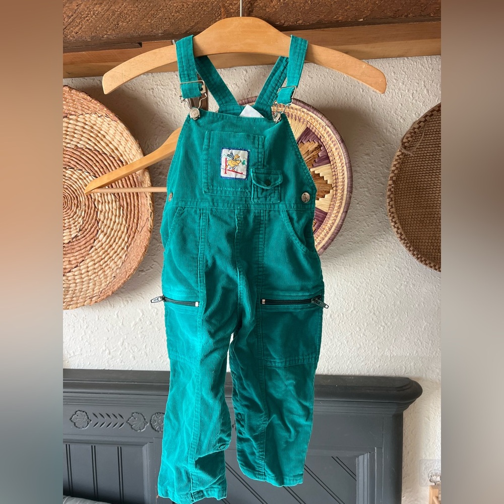 mine alone vintage corduroy overalls snow duck 18months snaps